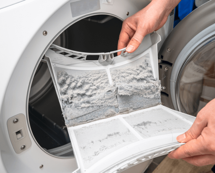 Dryer Lint in a Clothes Dryer